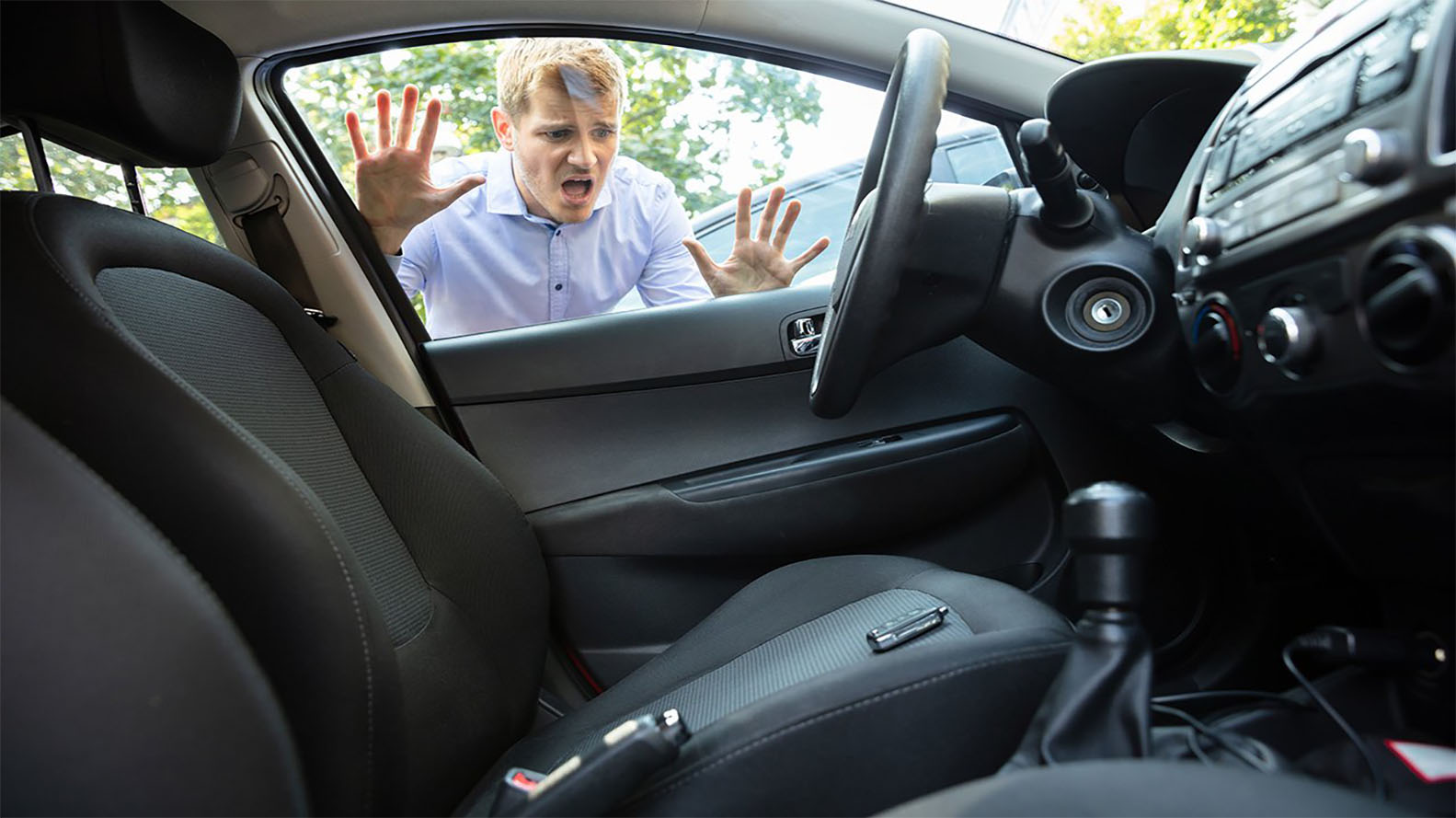 Car owner locked out from his car locked car